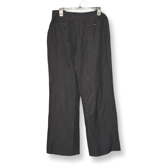 Calvin Klein Black Linen Wide Leg Drawstring Pants - Picture 4 of 8